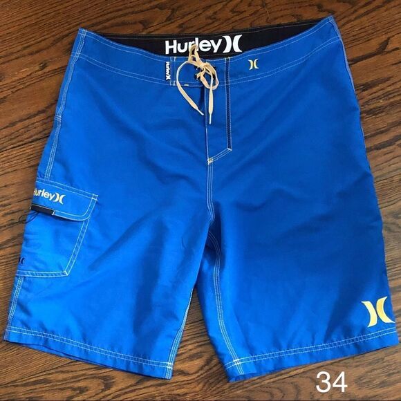 HURLEY Mens Blue Cargo Board Shorts Size 34